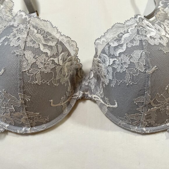 Natori Devotion Contour Undewire Padded Bra 34DD Mink White Lace - Picture 2 of 13